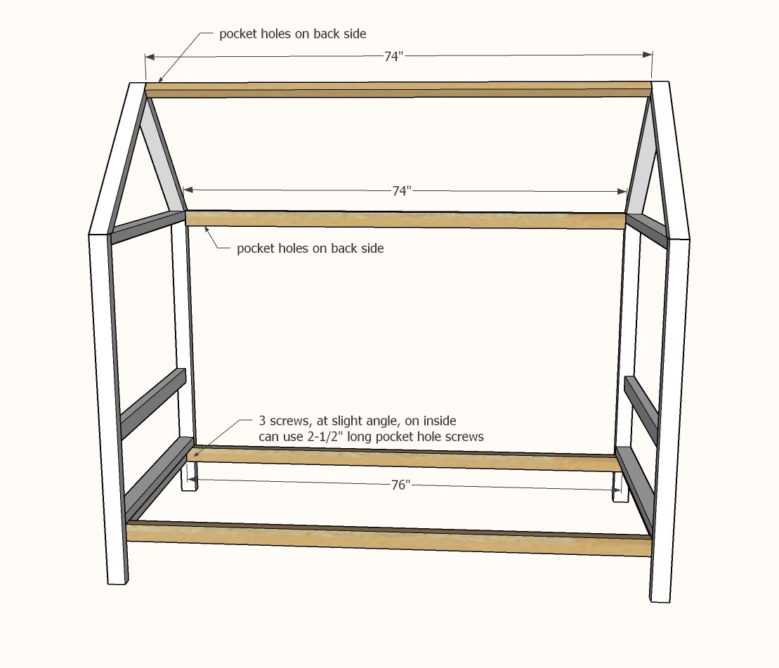 Diy twin online house bed frame